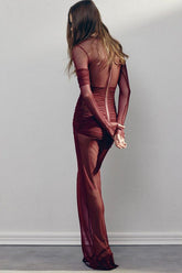 Reine Ruched Long Sleeve Bodycon Dress
